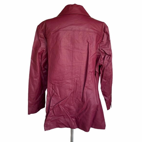 DENNIS BASSO Faux Leather Jacket Women’s Plus 2X Dark Berry Turn Key - Picture 2 of 3